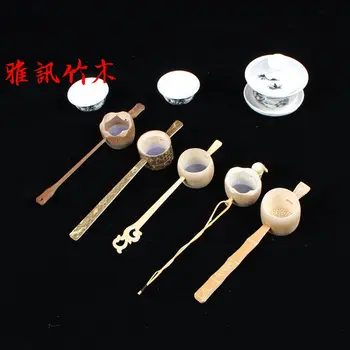 

Bamboo tea long bamboo tea handmade accessories six gentleman supporting natural tea strainer tea accessories