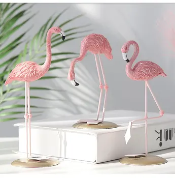 

1pc Nordic Ins Pink Flamingo Ornaments Home Accessories Living Room Desktop Station Resin Flamingo Decorative Statue