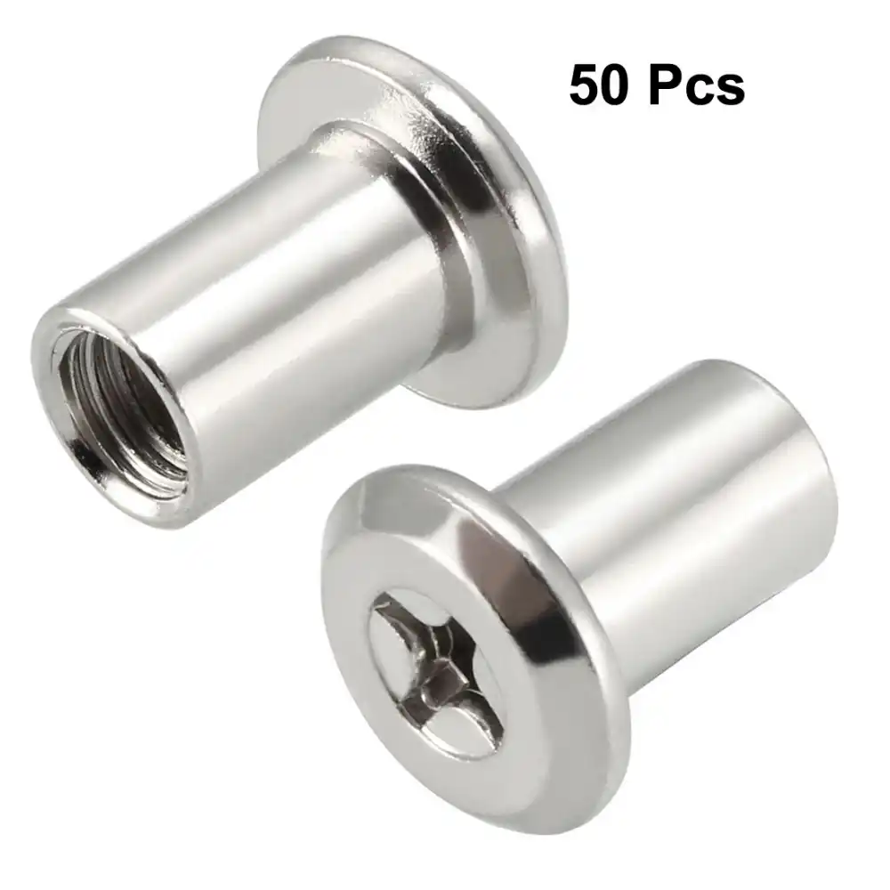 Screws Easy 10Pcs Alloy Steel M6x15mm Thread 4mm Hex Flat Head 5mm Inner Hexagon Blind Rivet Nuts Silver Tone Fasteners Size : M6 Size : M6