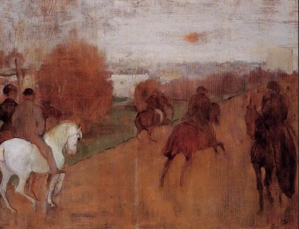 

High quality Oil painting Canvas Reproductions Riders on a Road (1864-1868) By Edgar Degas hand painted