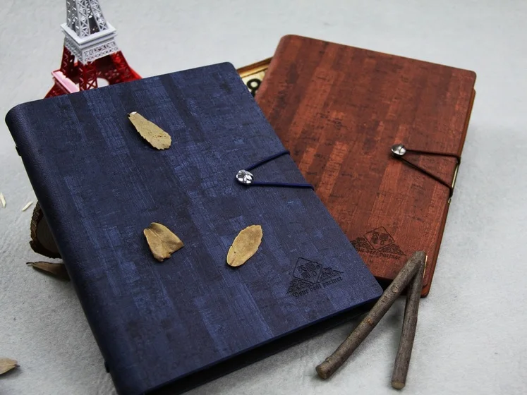 Vintage PU leather spiral loose leaf refillable organizer planner