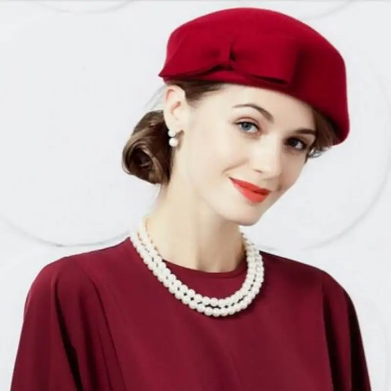 Women Fedoras Wool Hat New Female Nobles Hat 100 Wool Vintage Cap