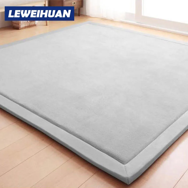 Thick Play Mats Coral Fleece Blanket Carpet Children Baby Crawling Tatami Mats Cushion Mattress For Bedroom Kids Christmas Gifts - Цвет: LWH-1078-9