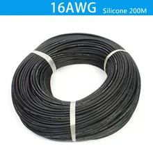 200 м 16awg силиконовые Провода кабель мягкий высокое Температура Луженая Медь Гибкая силиконовая проводки силикагель Провода разъем