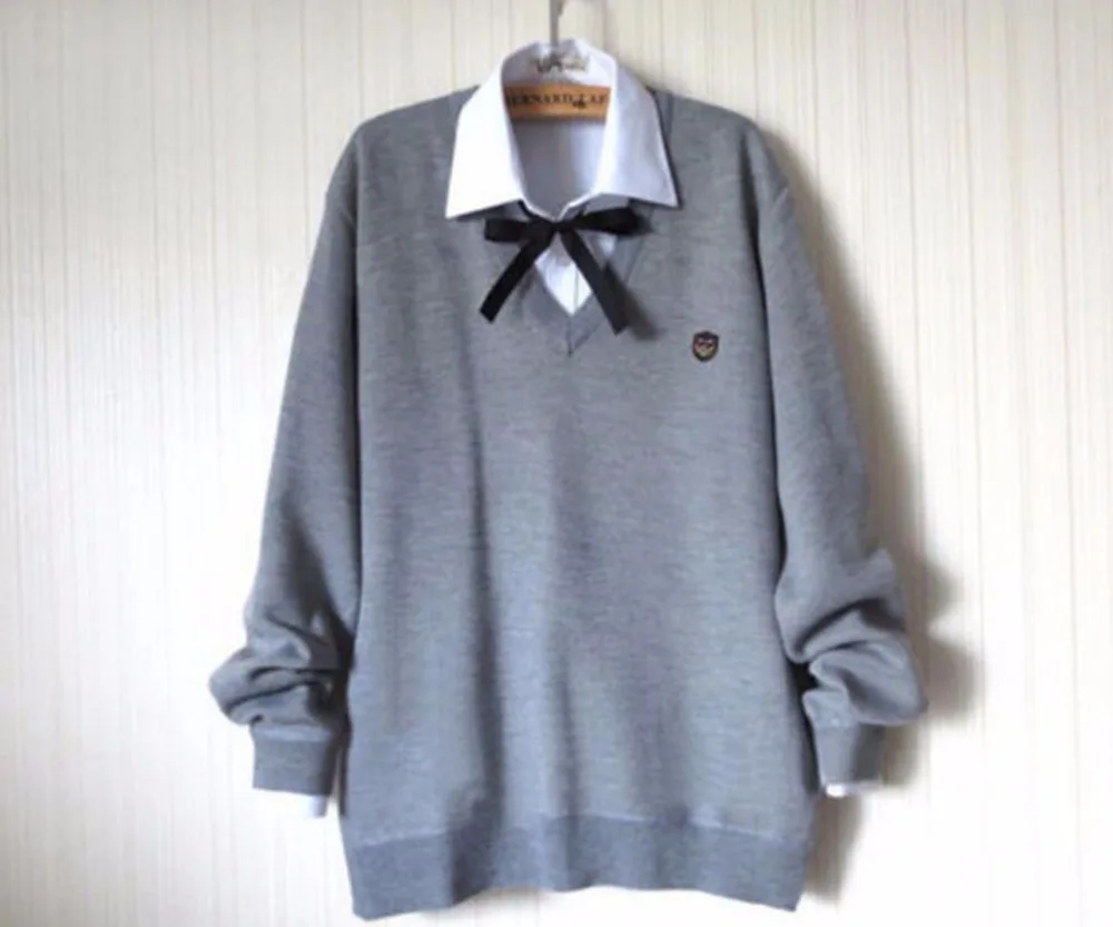 Японский аниме Kawaii школьник Матросская форма вязаный свитер комплект Милая юбка консервативный стиль