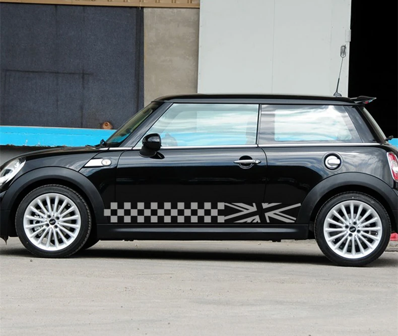 

Car styling Car Door Both Side decals stickers Car body lattice decoration Vinyl Stickers For Mini Cooper Countryman