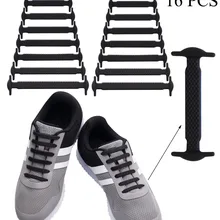 16 шт./упак. силиконовые шнурки без завязок для детей и взрослых, эластичные шнурки для кроссовок Водонепроницаемый ленивый Tieless резиновой подошве со шнуровкой; сезон зима