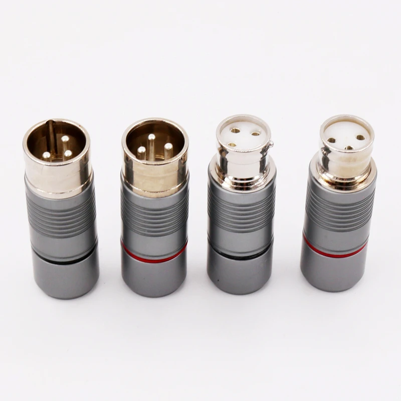 

4pcs Hifi audio Silver plated Tellurium Copper Male female XLR balance Connector plugs