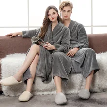 Для мужчин Для женщин фланель осень-зима халаты толстые теплые свободные штаны для мальчиков домашний халат, мужской, женский, для пар, мягкие топы с длинными szlafrok
