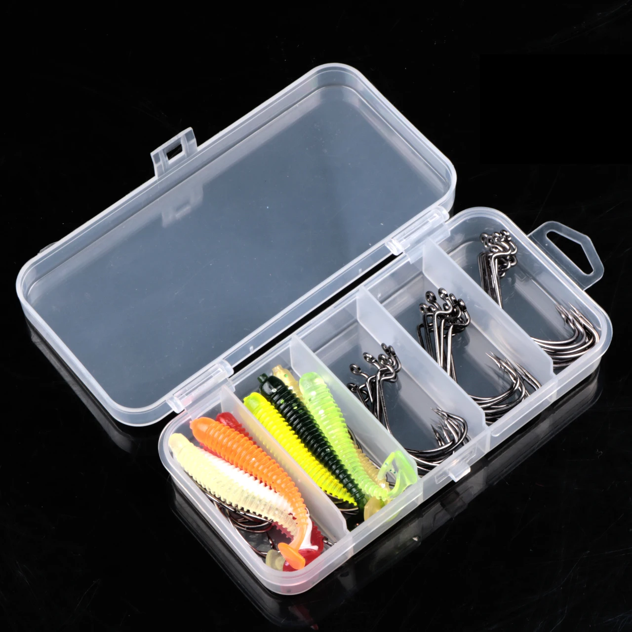 60pcs/lot sea Fishing hook with soft lures 2#1#1/0#2/0#3/0# carp snap fishing big hooks tackles accessories fish hook with box