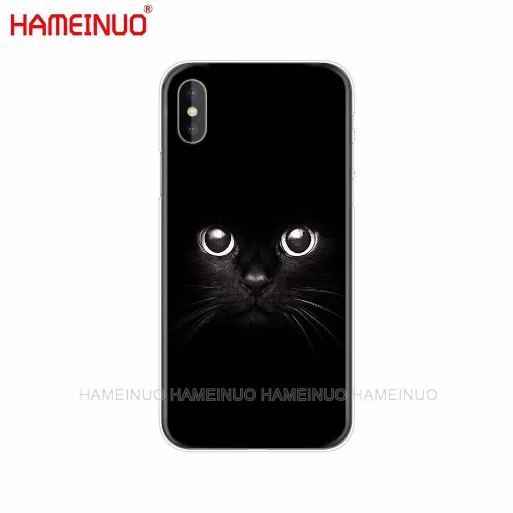 HAMEINUO Черный кот глазящий глаз на сотовый телефон чехол для iphone X 8 7 6 4 4S 5 5S SE 5c 6s plus - Цвет: 43031