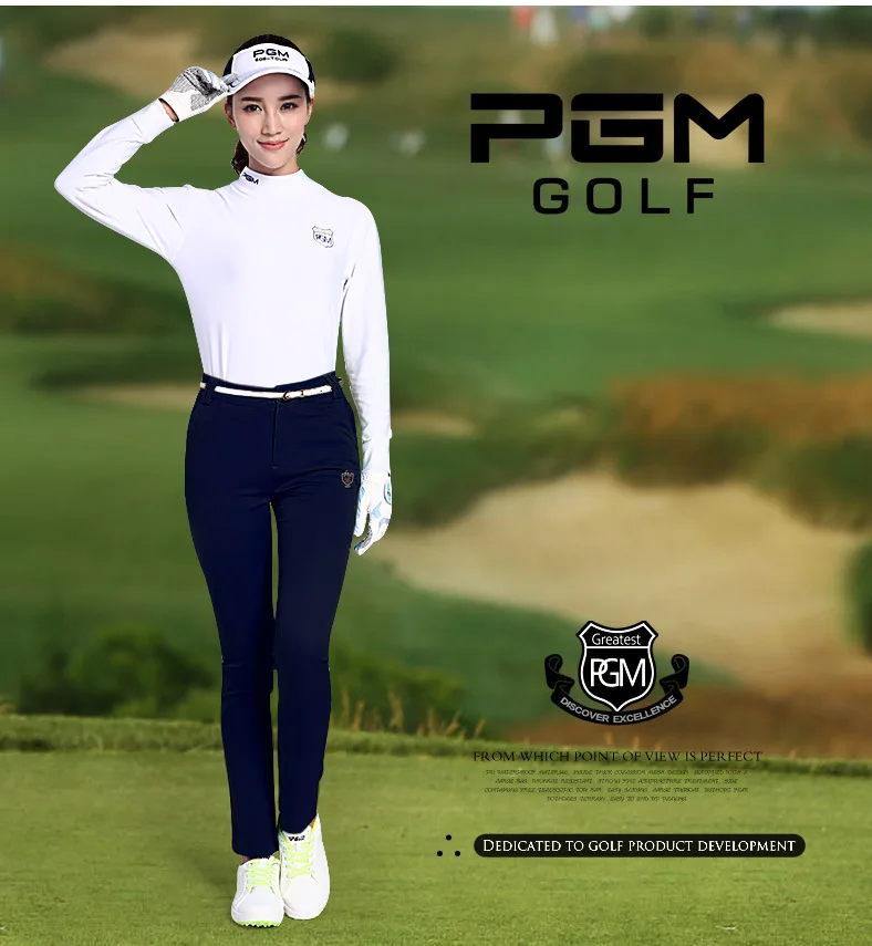 PGM Для женщин брюки для гольфа высокое эластичные тонкие брюки гольф спортивной леди дышащие штаны Размеры XS-XL