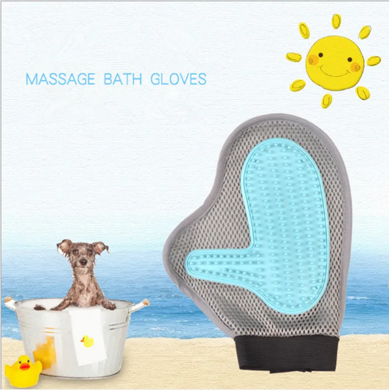 Pet Massage Bath Gloves Dog Cleaning Beauty Products Rubber Mesh Breathable Washable Gloves