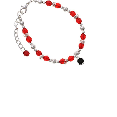 Hockey Puck Red Beaded Bracelet
