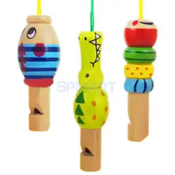 1 шт. деревянный случайный цвет игрушки мультфильм животных свисток развивающий музыкальный инструмент игрушка для маленьких детей