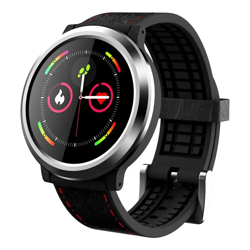 696 Q68 smart bracelet color screen UI with measuring pressure pulse meter watch support pedometer sleep monitor sports bracelet - Color: Black leather strap