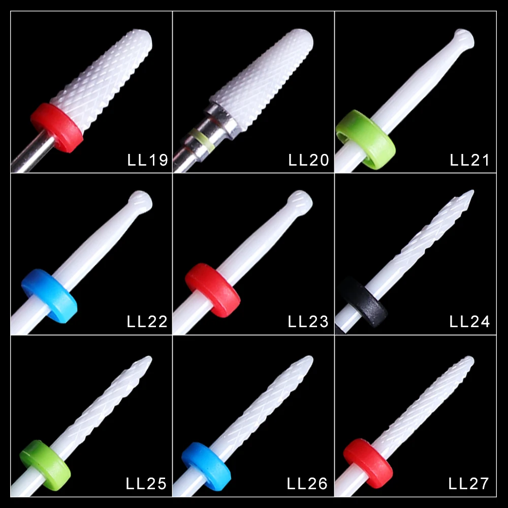 1 шт. керамические сверла для ногтей с цилиндрическим УФ-гелем для удаления электрической дрели, керамические маленькие шариковые маникюрные инструменты, аксессуары LALL01-28