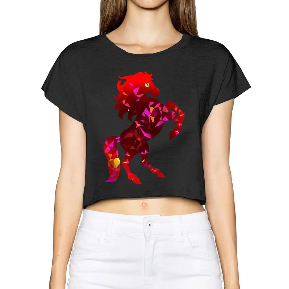 SAMCUSTOM Camisetas настоящий короткий 3D принт лошадь и Роза летняя модная уличная