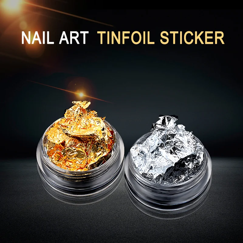 

Contigo Nail Art Decorations Gold Silver Tin Foil For Nails Silk Stripes Lines GlitterGel Polish 3D Manicure Flakes Spangles