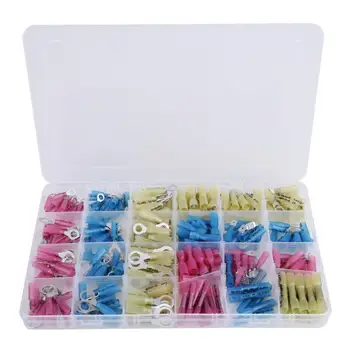 

240PCS/Set Insulated Heat Shrink Electrical Connectors Wire Terminal Set Kit Red & Blue & Yellow