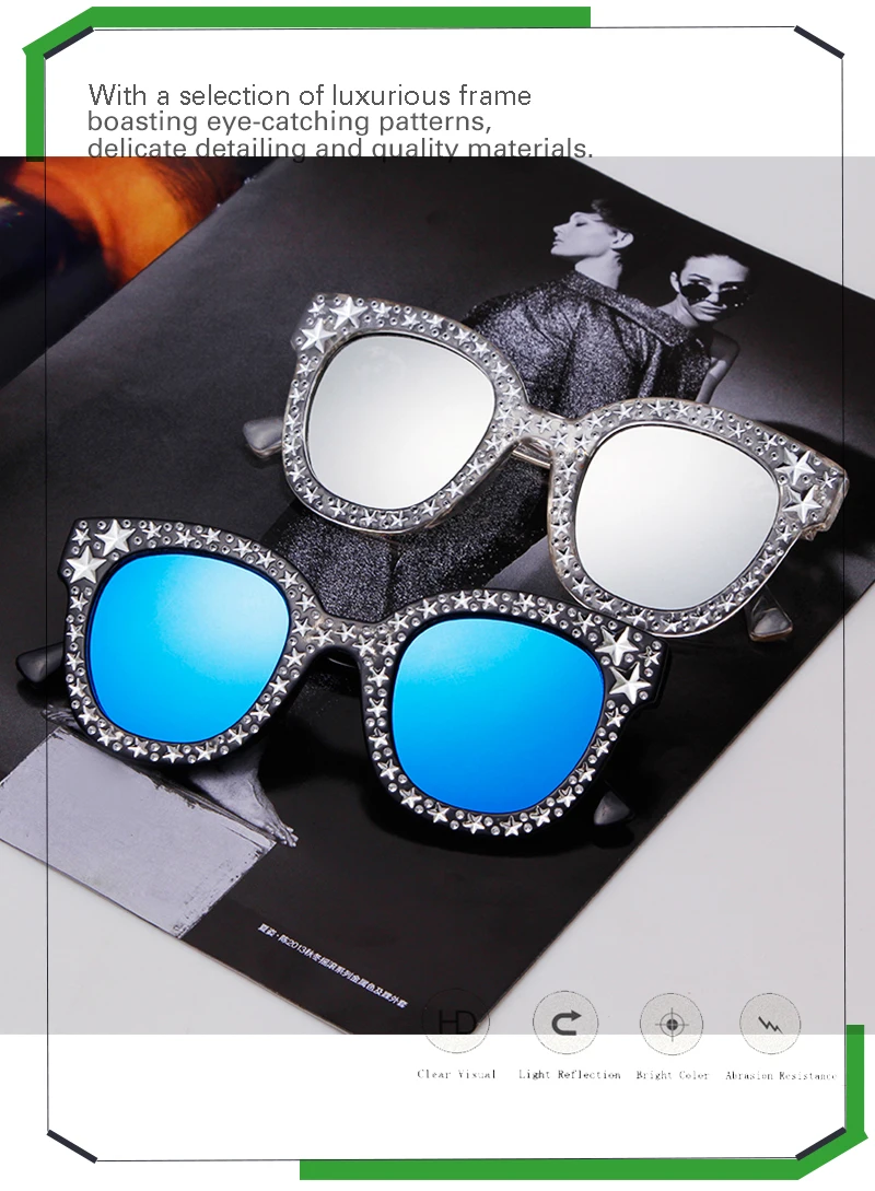 Женские Ретро в форме кошачьих глаз, солнцезащитные очки, брендовые, дизайнерские, блестящие, Звездные, солнцезащитные очки, 90 s, шикарные, кошачьи глаза, солнцезащитные очки, синие, красные, белые, большие оттенки SN204