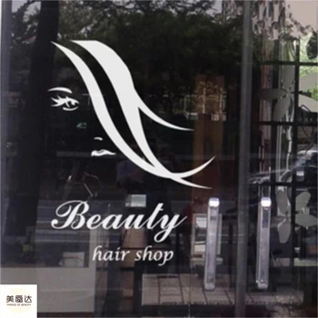 

Door Stickers Decorative Shop Windows and Scissors for Window Pattern Welcome Barber Salon Glass Plane Wall Sticker Modern