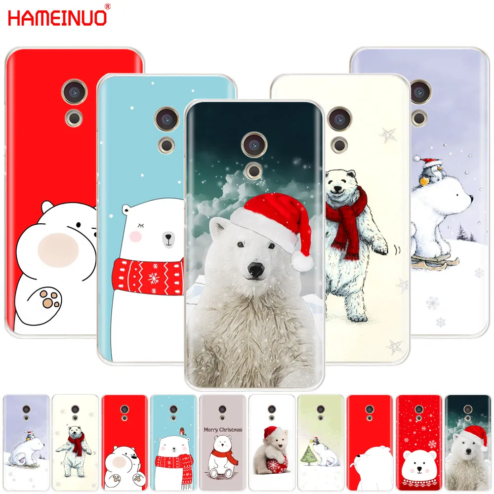 

HAMEINUO Cute Bear Christmas Polar Bear Cover phone Case for Meizu M6 M5 M5S M2 M3 M3S MX4 MX5 MX6 PRO 6 5 U10 U20 note plus