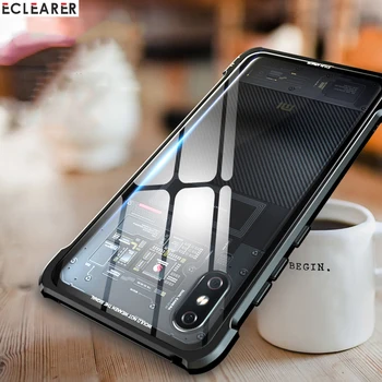 

Aluminum Metal Bumper + Tempered Glass Cover Case For Xiaomi Mi 8/ Mi 8 Pro Luxury Shockproof Case For Xiaomi Mi8 Mi 8 Explorer