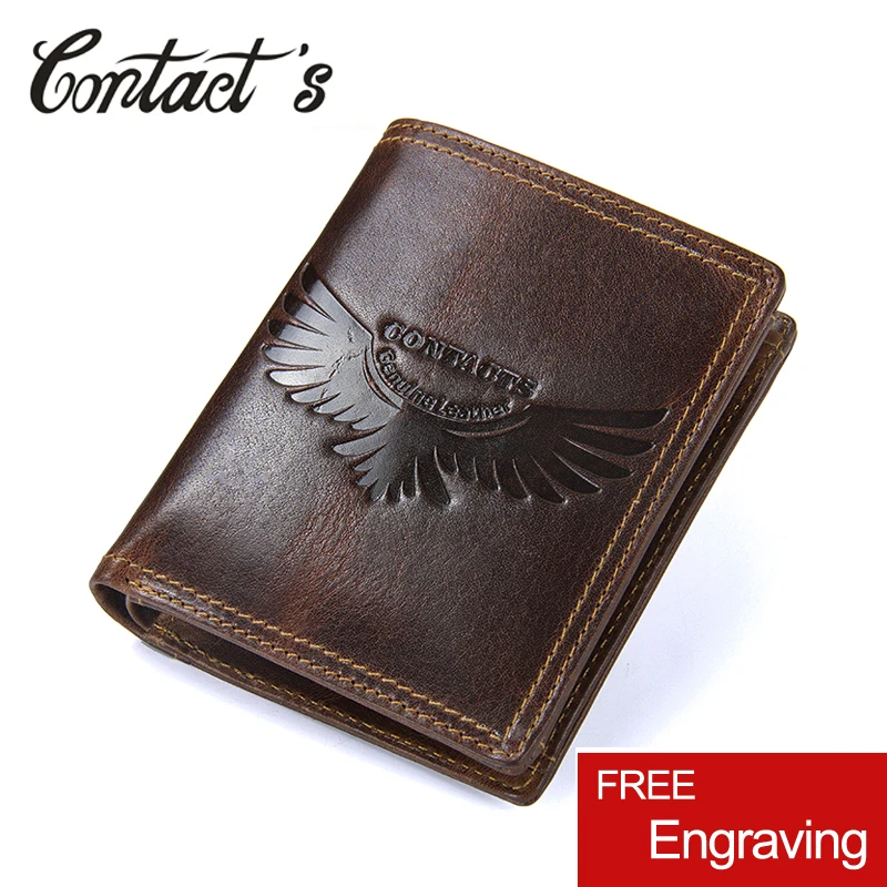 Men's Small Leather Wallet With Coin Pocket