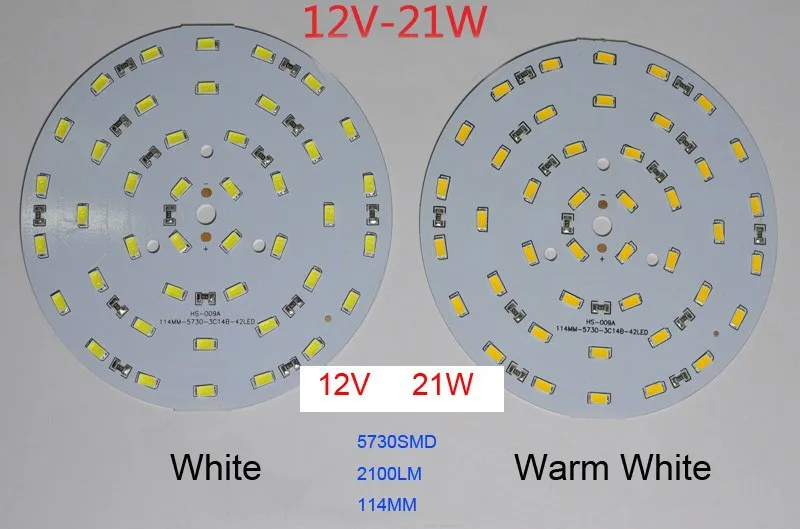 Супер яркий SMD5730 PCB 12 В 100лм/Вт лампа 3 Вт 5 Вт 7 Вт 9 Вт 12 Вт 15 Вт 21 Вт светодиодные лампы белый/теплый белый для кемпинга/домашнего освещения 10 шт./лот
