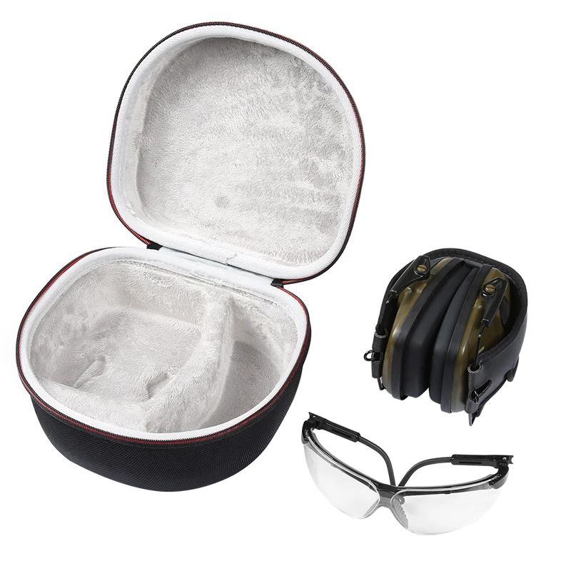 Hard EVA Case for Both Howard Leight By Honeywell Impact Earmuff and Genes accommodating headphones and glasses