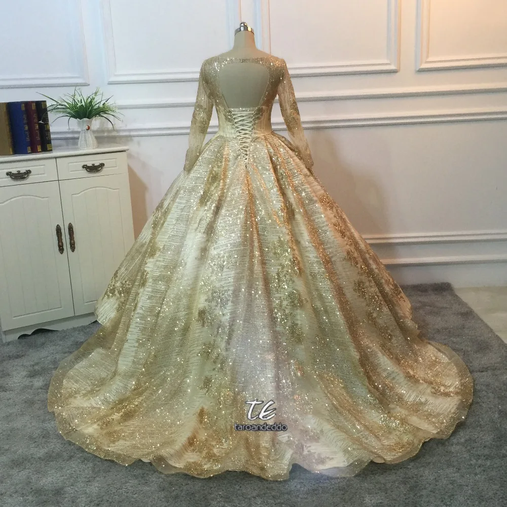 golden wedding gown designs