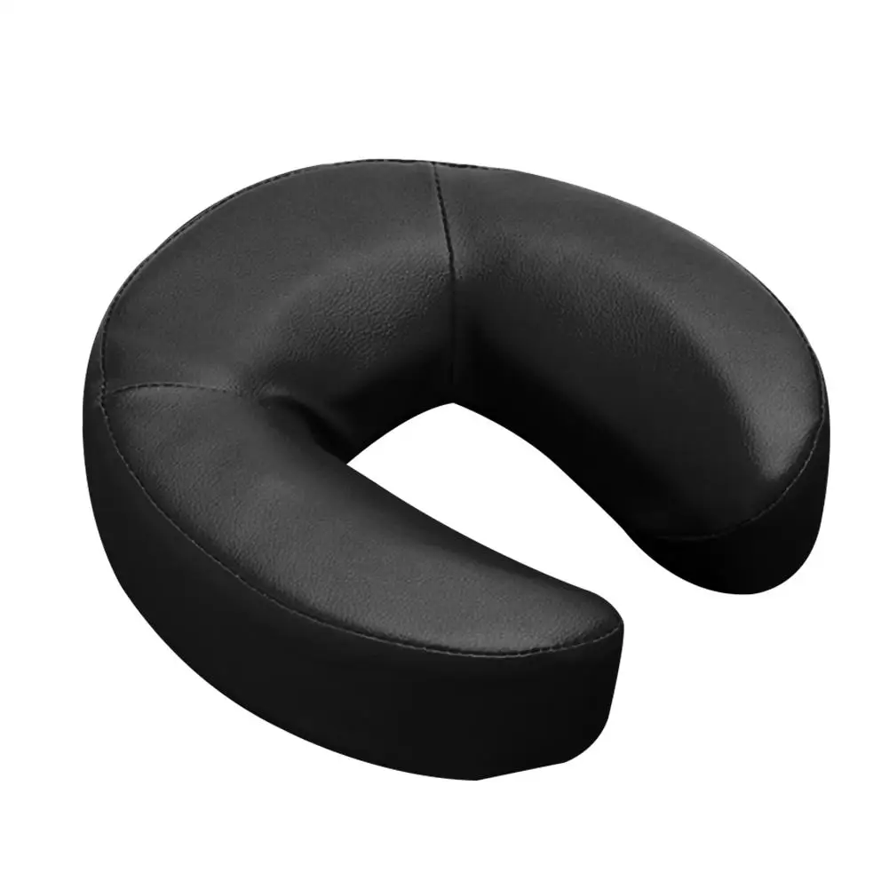 U Shaped PU Leather Foam Face Cradle Cushion Pillow For Massage Chinese Acupuncture Table Black Universal 2