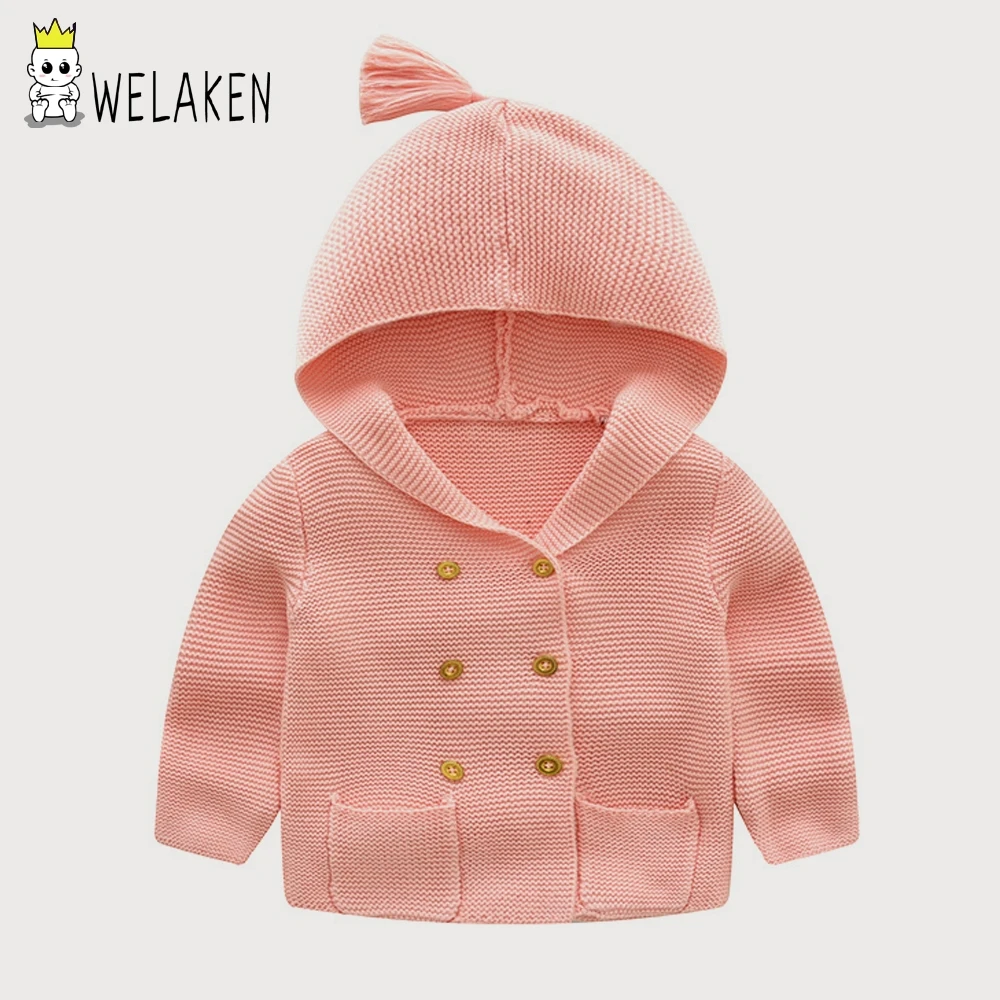 WeLaken/ новая модная одежда для маленьких девочек свитер для девочек с рисунком единорога детская одежда с длинными рукавами Детский кардиган - Цвет: K01707Pink