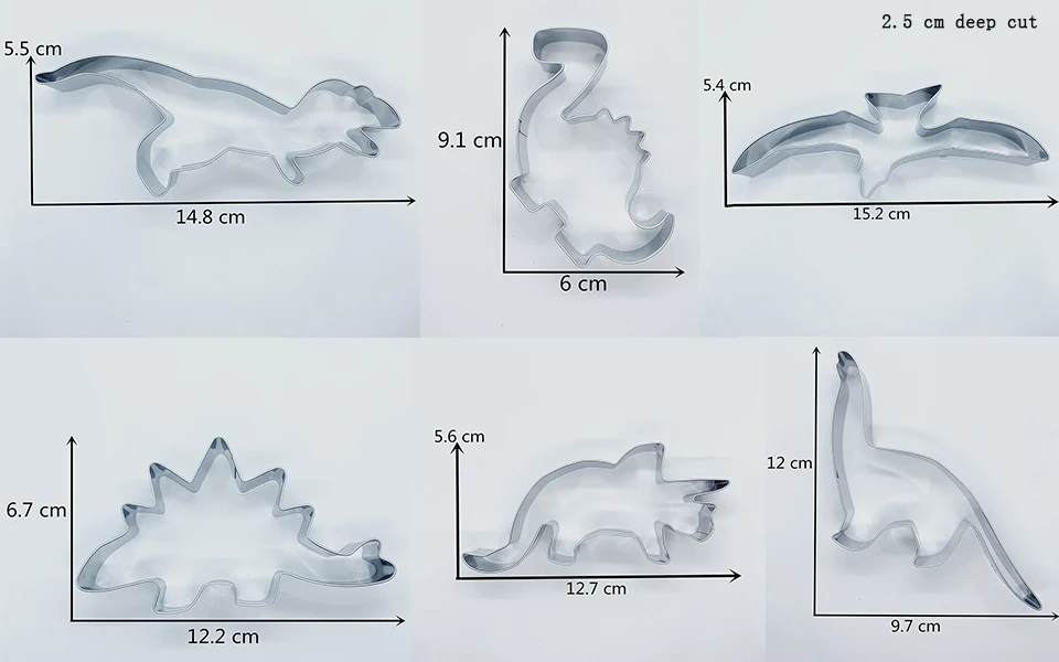 KENIAO динозавр формочки для печенья- 6 предметов Печенье / Помадка / Кондитерские изделия / Хлеборезки- Нержавеющая сталь