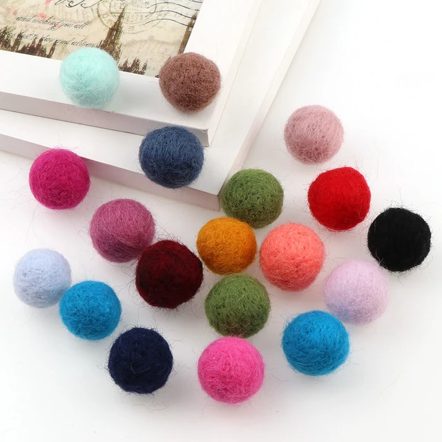 20pcs/lot 1.5cm/2cm/3cm Wool Felt Balls Round Wool Felt Balls Pom Poms  Mixed color wholesale 7 Colors