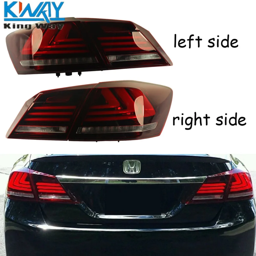 

King Way- Red Clear Brake LED Tail Lights LH+RH FOR 2013 14 15 Honda Accord 4 Door Sedan