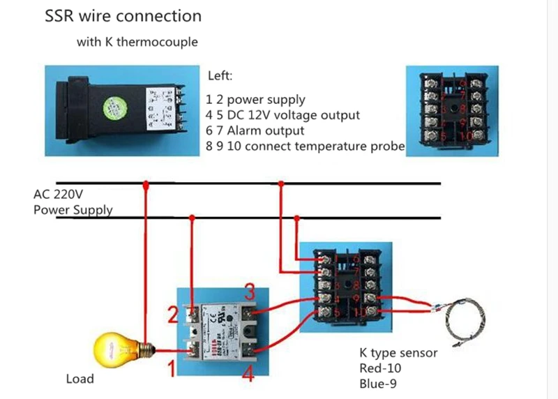 Двойной цифровой PID SSR Термостат Регулятор Температуры Комплект REX-C100 с SSR-40DA, радиатор, 2 м К термопары