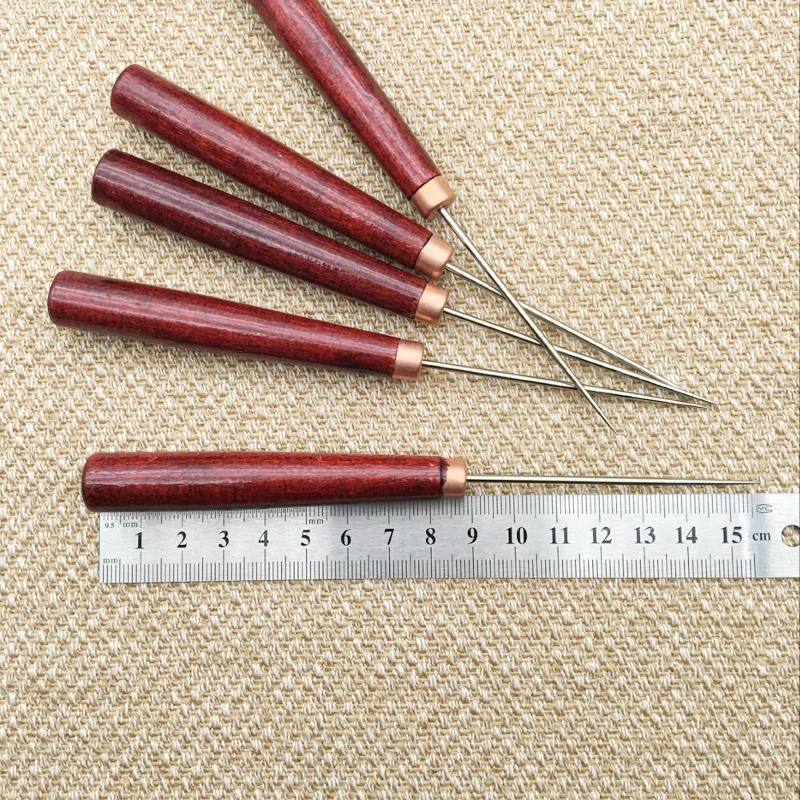 2 шт. деревянная ручка Awl позиционирование сверла инструменты Кожа дырокол шить DIY