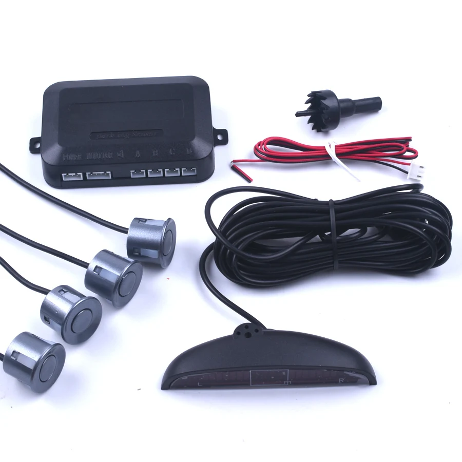Car LED Parking Sensor 4 kit Display Reverse Backup Radar Monitor System Assistance Universal 7 colors parking sensor kit,led parking sensor kit,parking sensor,car led parking sensor