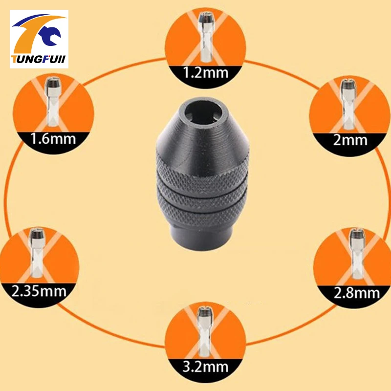 Tungfull Dremel Аксессуары лазерного гравера Универсальный Зажимной патрон без ключа для Dremel роторный инструмент патрон Универсальный Зажимной патрон без ключа для мини-дрель