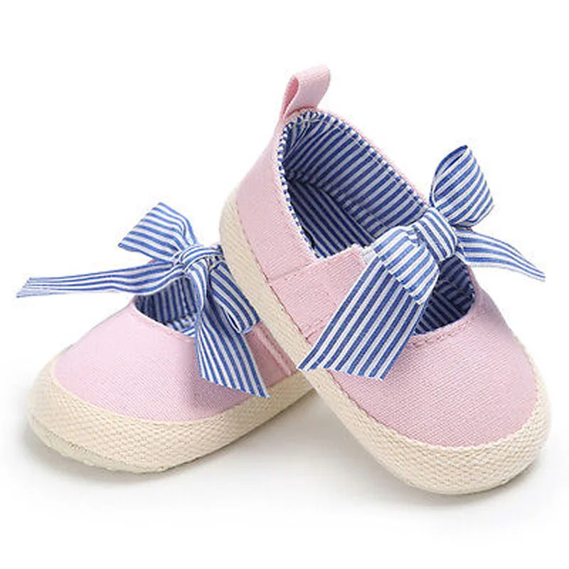 Newborn Infant Baby Girls Casual Shoes Bow Anti slip Crib Shoes Soft Sole Sneakers Prewalkerin