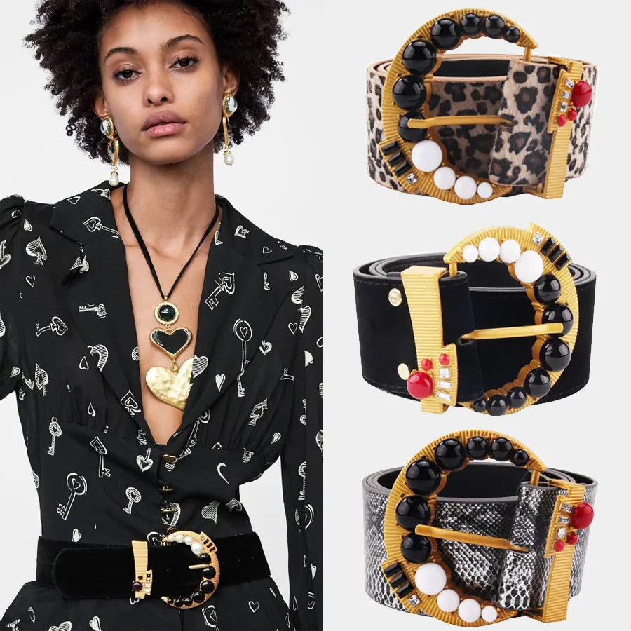 

Miwens Snake Skin Leopard Print Metal Maxi Belt 2019 Fashion Punk Big Belt Women Party Statement Wholesale Handmade Jewelry A215