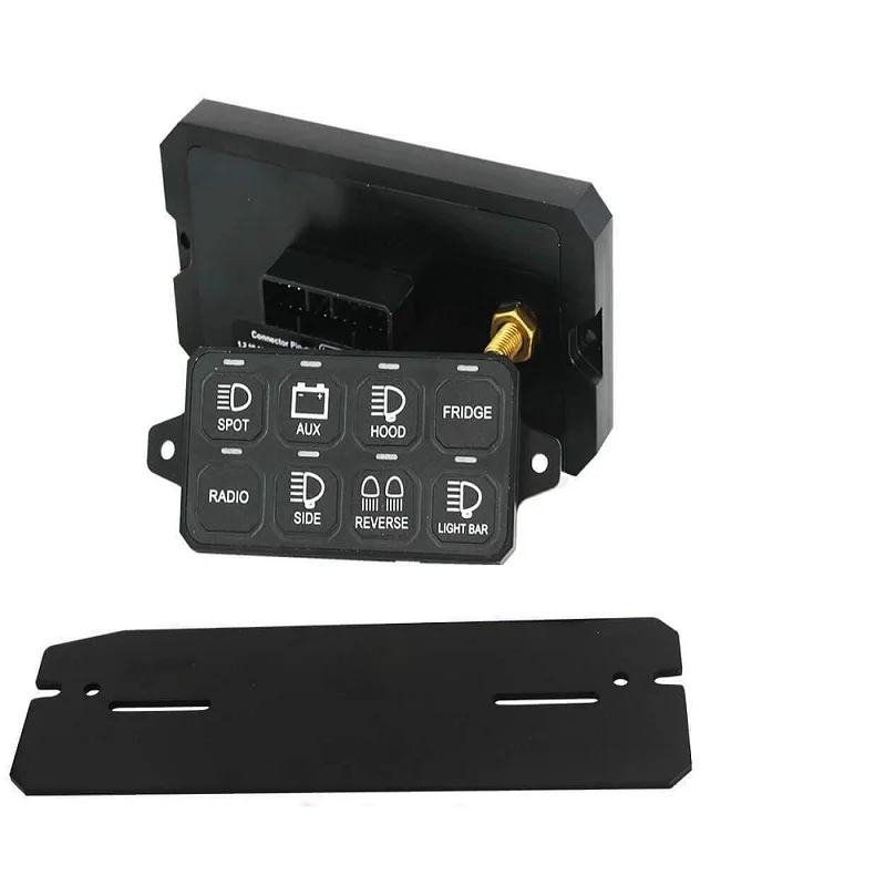 

DC12V UNIVERSAL 8-SWITCH PANEL POWER SYSTEM WITH CONCEALED MOUNTING HARDWARE