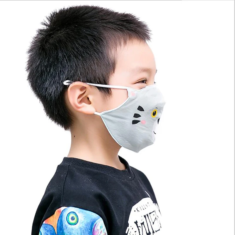 2019 Новая модная Милая детская маска хлопковый с принтом животного ажурная маска ветрозащитный для езды пыли маска Чайлдс уход