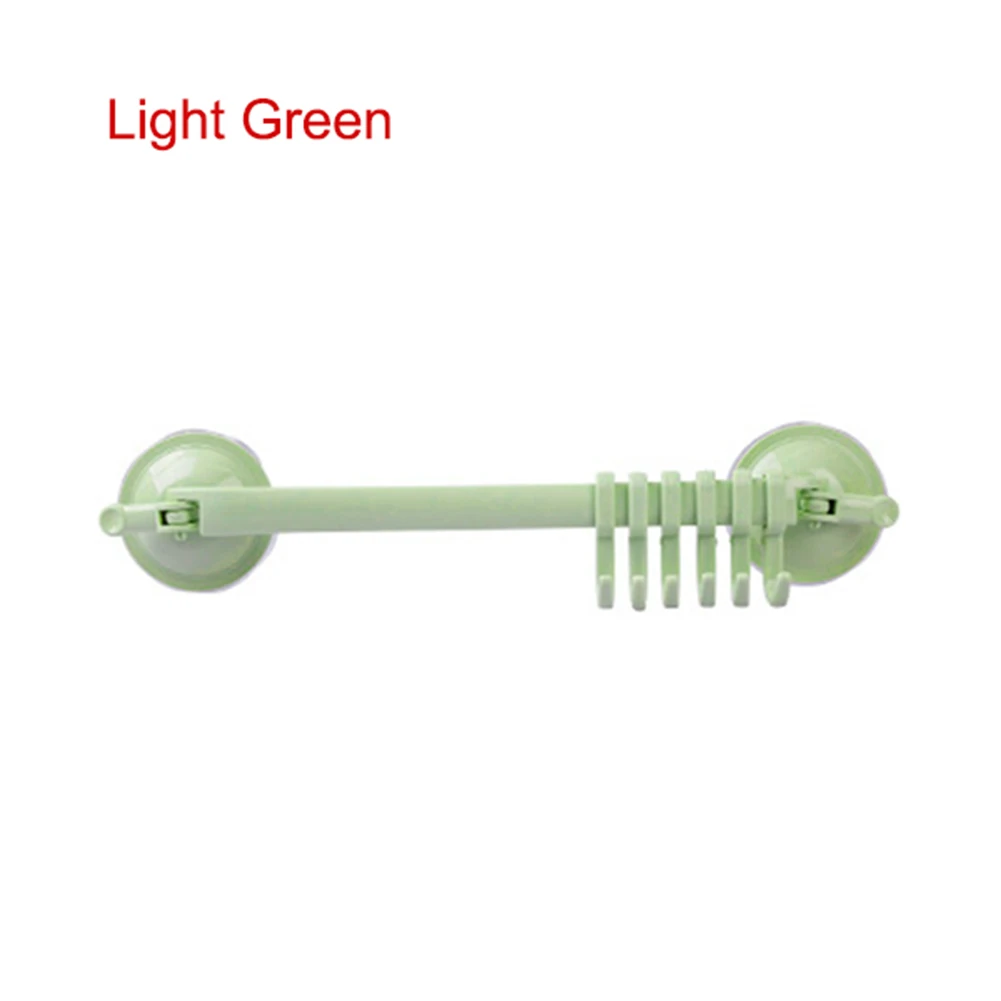 Настенный дверной крючок, настенный вакуумный стеллаж на присоске, 6 крючков, держатель для полотенец, ванной комнаты, кухни, вешалка на присоске, FPing - Цвет: Light Green