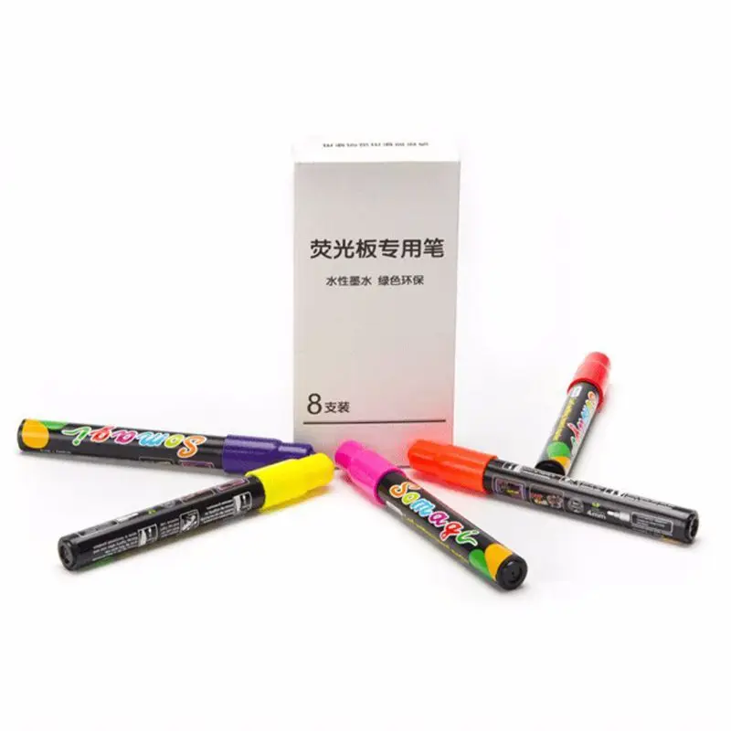 8 цветов, флуоресцентный маркер для жидкого мела, неоновая ручка для Светодиодный доски для письма, доски, стеклянной живописи, граффити, офиса