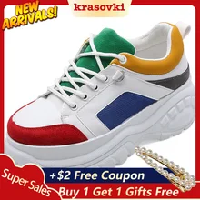 Krasovki Sneakers Women Color Stitching Fashion Lace Thick Bottom Breathable Dropshipping Muffin Bottom Causal Women Shoes Krasovki Sneakers Women Color Stitching Fashion Lace Thick Bottom Breathable Dropshipping Muffin Bottom Causal Women Shoes