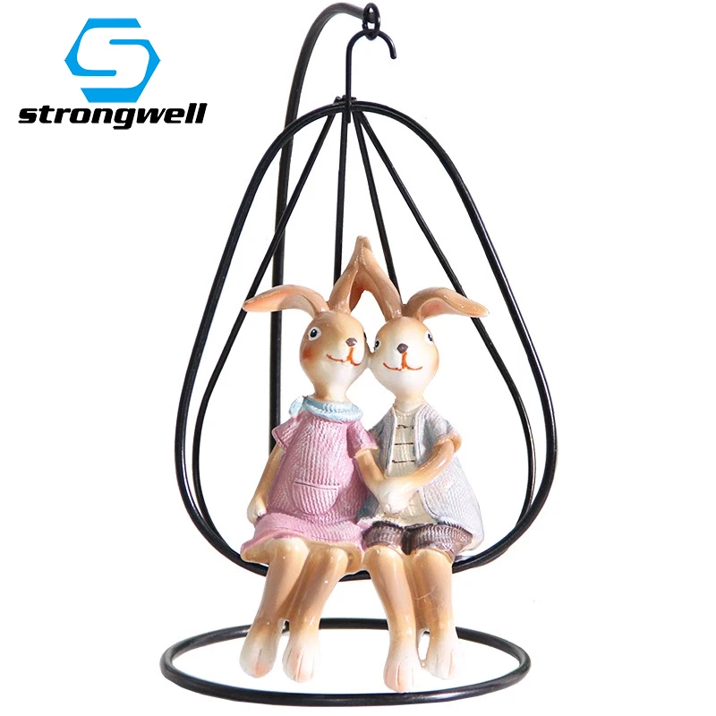 

Strongwell 2/PC Cartoon Rabbit Resin Crafts Doll Ornament Decoration Accessories Figurine Home Room Decor Birthday Gift Kids Toy