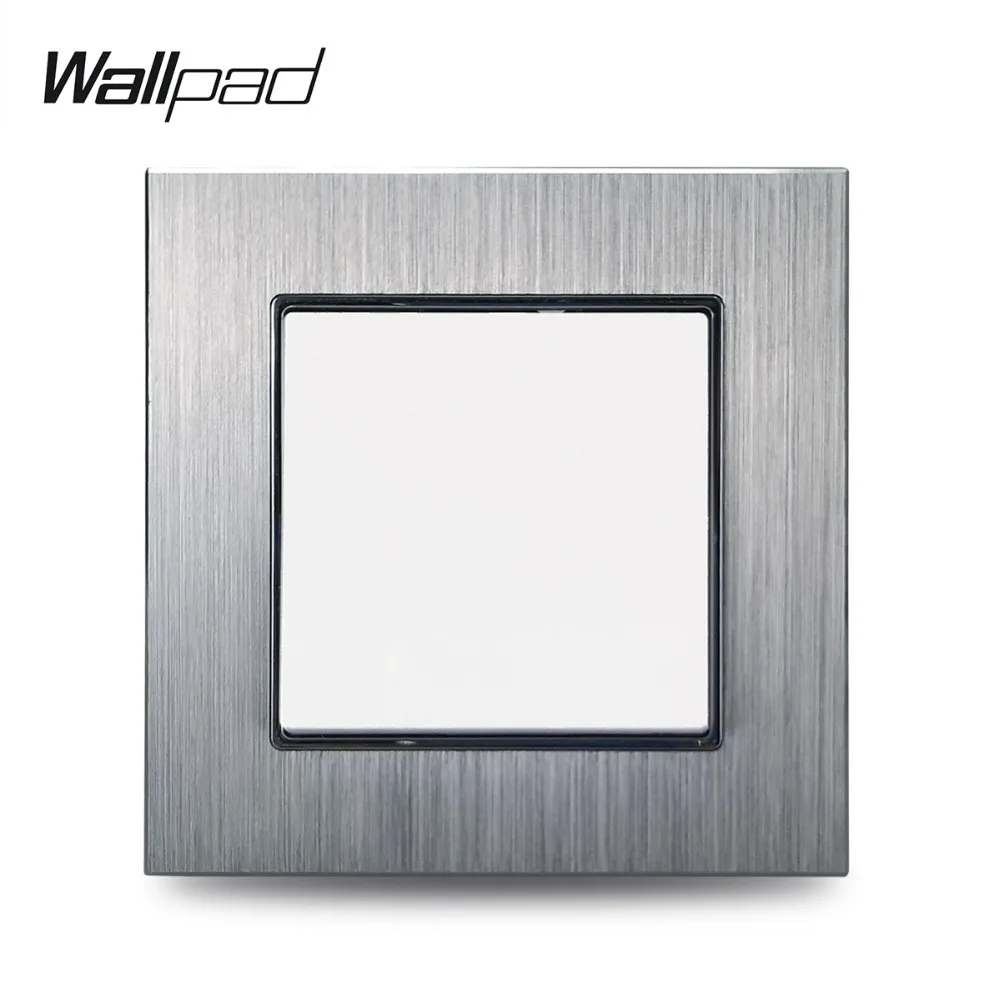 Настенный выключатель EU 1 Gang с зажимом Wallpad 10A AC серебристая металлическая рамка